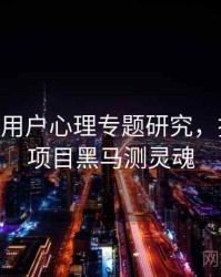 探花——用户心理专题研究，探花交友项目黑马测灵魂